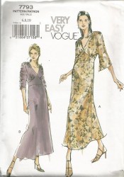 7793 EZ SEMI FIT LONG MIDRIFF SHIRRED DRESS PATTERN 18-22